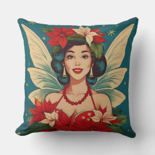 Almofada Rainha da Beleza do Natal Tropical de Retro
