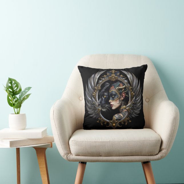 Almofada Rainha das Sombras – Emblema do Espírito Pantera. (Cadeira)