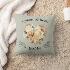 Almofada Rainha do coração, dia da mãe floral personalizáve
