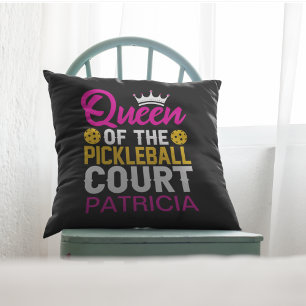 Almofada Rainha do Tribunal de Pickleball Nome Personalizad