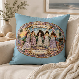 Almofada Rainhas da Alma do Oceano Arte inspirada no oceano
