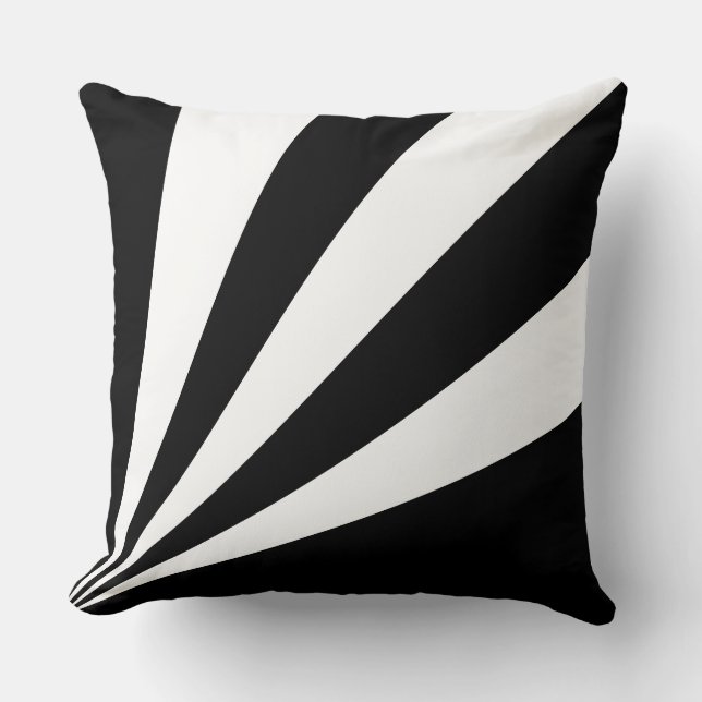 Almofada Raios Elegantes Preto e Branco (Frente)