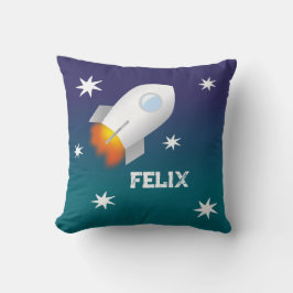 Almofada Rakete mit Sternen 2 | personalisierbares Kissen 