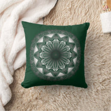 Ramadan Mandala Travesseiro decorativo Verde Escur