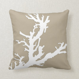 Almofada Ramal coral - branco no tan