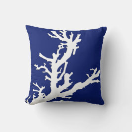 Almofada Ramal coral - marinho azul e branco