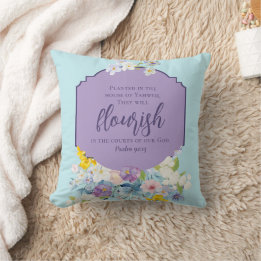Almofada Ramalhete Floral Aquarela Versículo Bíblico Dupla 