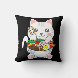 Almofada Ramen Cat Anime Bowl Kawaii Neko Comida japonesa G