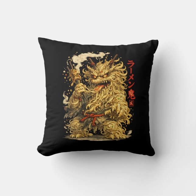 Almofada Ramen Oni – Demônio Japonês de Macarrão (Frente)
