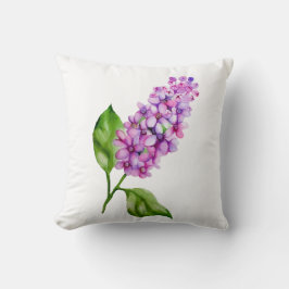 Almofada Ramificação lilática de aquarela elegante