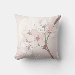 Almofada Ramo de Cerejeira Soft Minimalista Japonesa