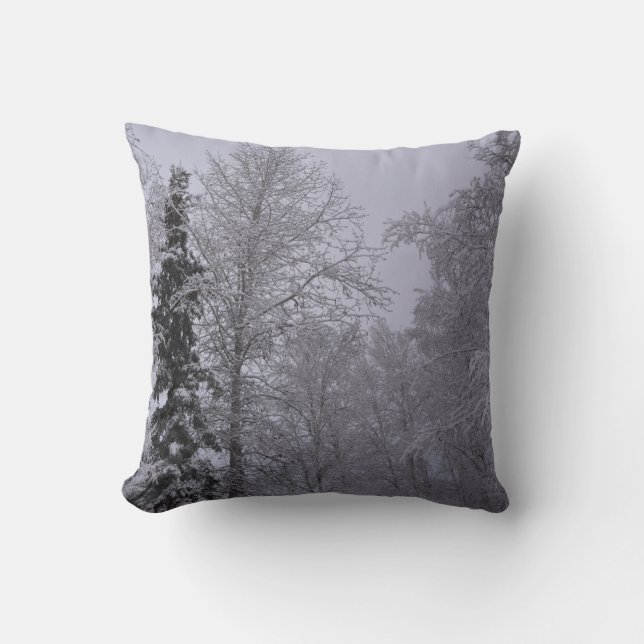 Almofada Ramos de árvore árticos da arte da queda de neve (Frente)