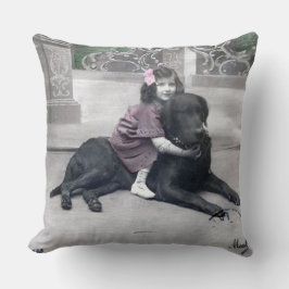 Almofada Rapariga e seu Cachorro