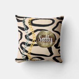 Almofada Rapariga Luxuosa Chic Selvagem Personalizada Doura