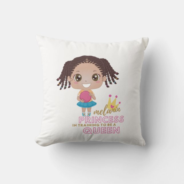 Almofada Raparigas MELANIN Princesa Em Formação Para Ser Ra (Frente)