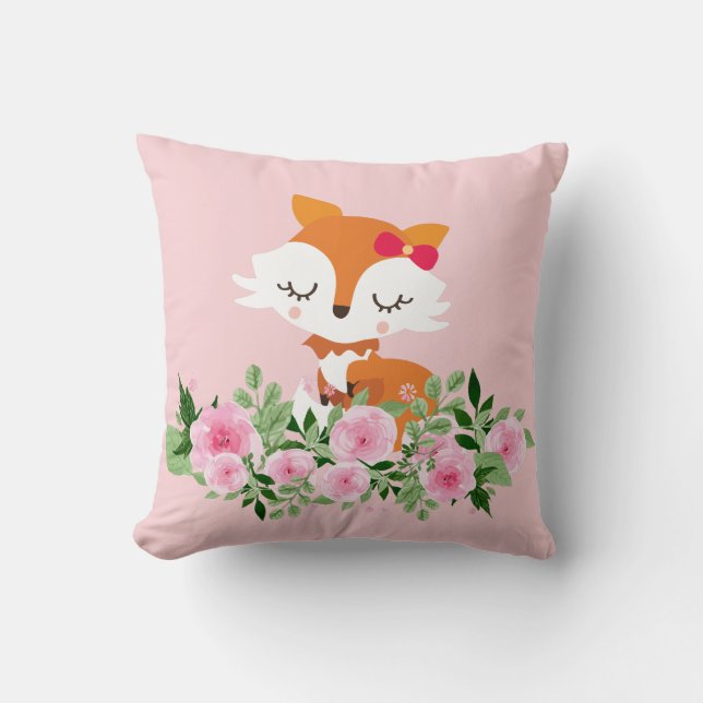 Almofada raposa de madeira, raposa fofa, (Frente)