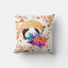 Almofada Raposa de outono Colorida