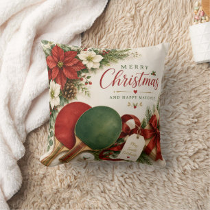 Almofada Raquete de Ping Pong e bola com tema de Natal
