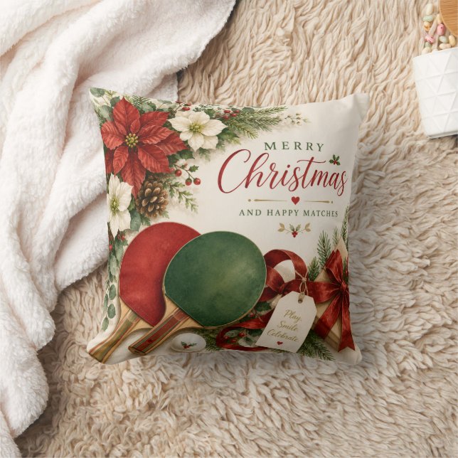 Almofada Raquete de Ping Pong e bola com tema de Natal (Cobertor)