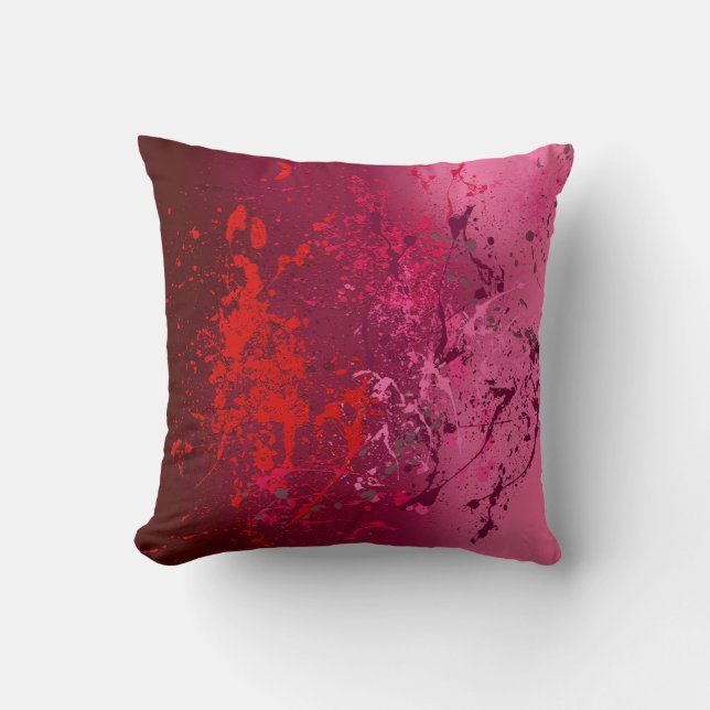 Almofada Raspberry Flurry: Abstract spatter art (Frente)