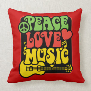Almofada Rasta Peace Love Music
