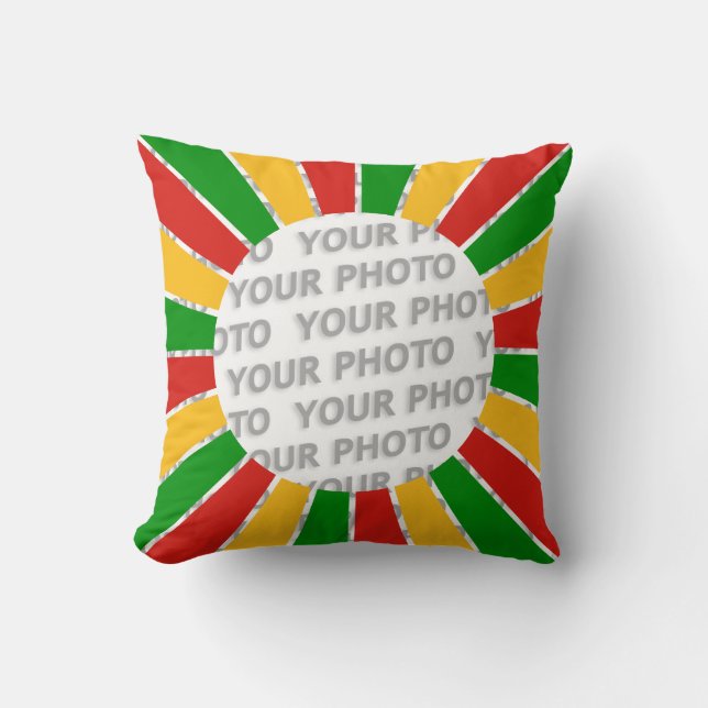 Almofada RASTAFARI FLAG BOTON RAYS + seu sinal ou foto (Frente)