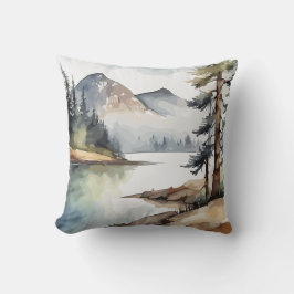 Almofada Rastreamento Russo De Aquarela De Montanha