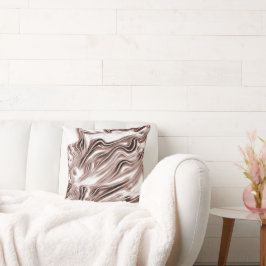 Almofada Rastreios longos e castanhos brilhantes sobre fund