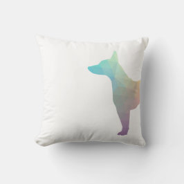 Almofada Rat Terrier Colorful Geométrico Pattern Silhouette