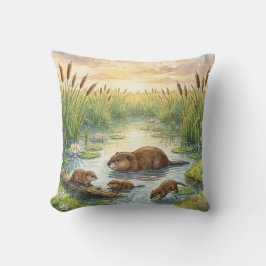 Almofada Rato Almiscarado Fofo e Filhotes Animais do Rio e 