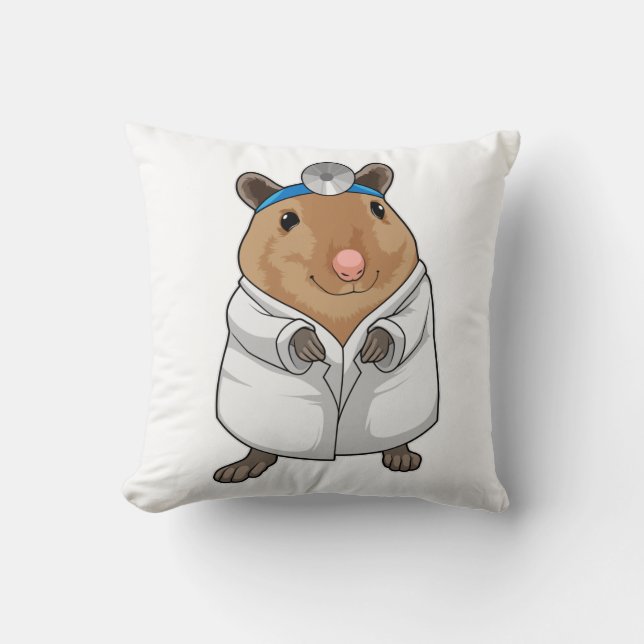 Almofada Rato como Doutor com jaleco de médico (Frente)