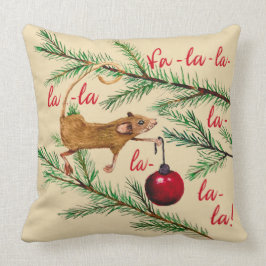 Almofada Rato de Aquarela Decorre Árvore de Natal