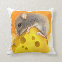 Almofada Rato na pintura realística do queijo