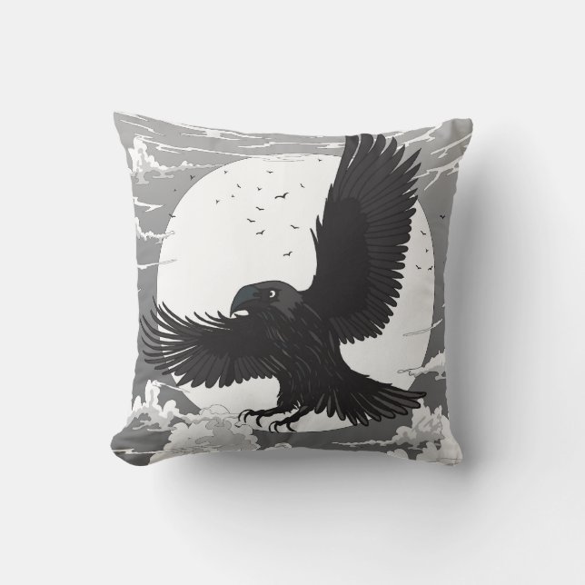 Almofada Raven And The Moon (Frente)