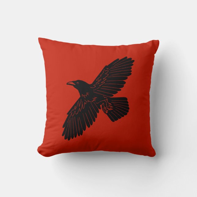Almofada Raven Em Vermelho (Frente)