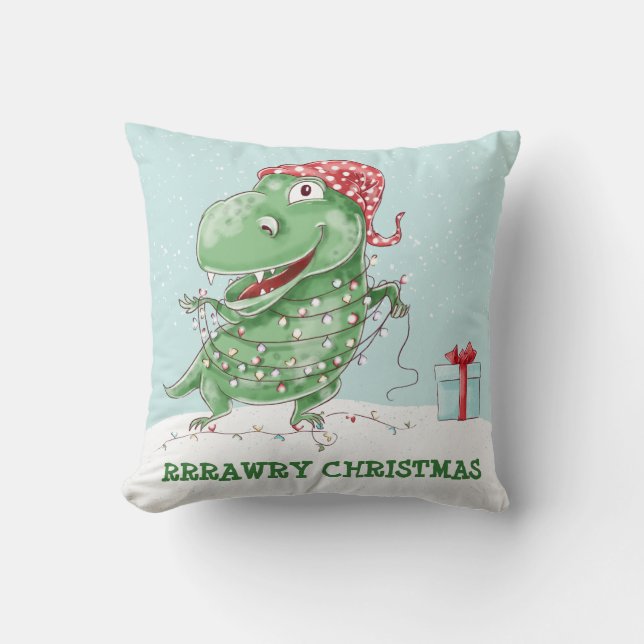 Almofada Rawry Christmas Dinosaur (Frente)