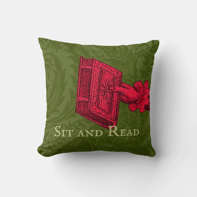 Almofada Reading Nook, Bookstore, library, Green Cushion (Frente)