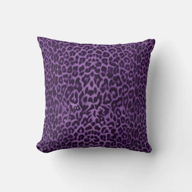 Almofada Real: Travesseiro decorativo roxo do leopardo (Frente)