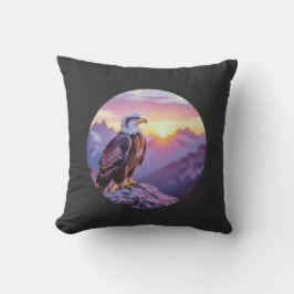 Almofada Realistic Eagle on Rock – Majestic Wildlife Scene