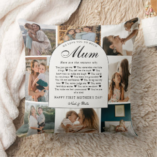 Almofada Reasons We Love You Mum Photo Grid Collage