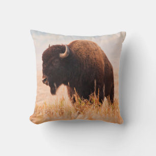 Almofada Rebanho de Bisontes Americanos (Bison Bison) em Te