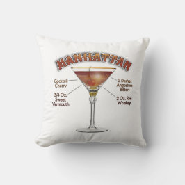 Almofada Receita de Manhattan Cocktail Arte