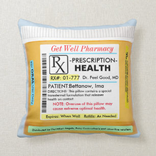 Almofada Receita RX para o Health Get Good Travesseiro