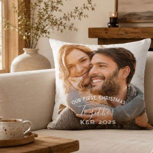 Almofada Recém-Casados Nossa Primeira Natal Juntos Foto