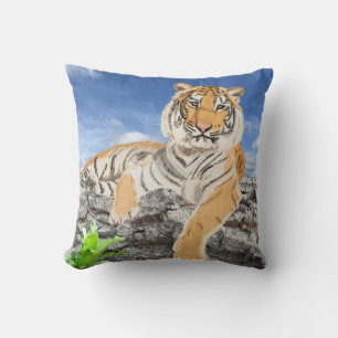 Almofada Reclinando Travesseiro decorativo do Tigre