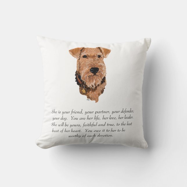 Almofada Recuerdo de Airedale, galês, Lakeland Terrier (Frente)