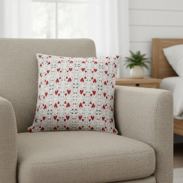 Almofada Red and Black Retro Hand Drawn Hearts Love