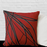 Almofada Red Black & Cinza<br><div class="desc">O travesseiro decorativo moderno apresenta uma elegante composição linear abstrato em vermelho, preto e cinza. Um desenho abstrato artístico com um padrão linear orgânico apresenta linhas orgânicas pretas e cinzas que giram da direita para a esquerda sobre um fundo vermelho. Este travesseiro decorativo é destinado a adicionar um salto de...</div>