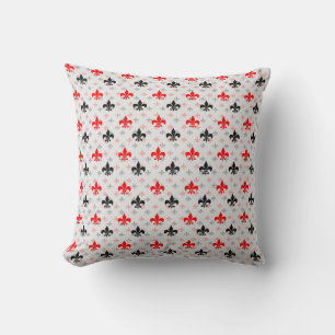 Almofada Red Black Fleur De Lis