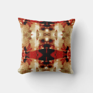 Almofada Red Black Tan White Native American Souwest Art